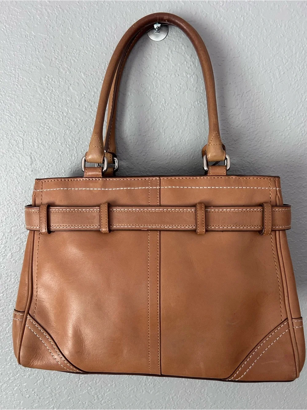 Coach Factory Small Tan Hampton Leather Satchel F08A70